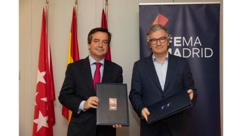 Eduardo López-Puertas, director general de Ifema Madrid, y Alberto Jiménez, presidente de ANICE.