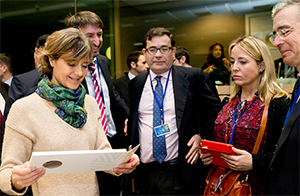 Delegación española, ayer, en el Consejo de Ministros de Agricultura de la UE en Bruselas. (Foto: Consejo de la UE)